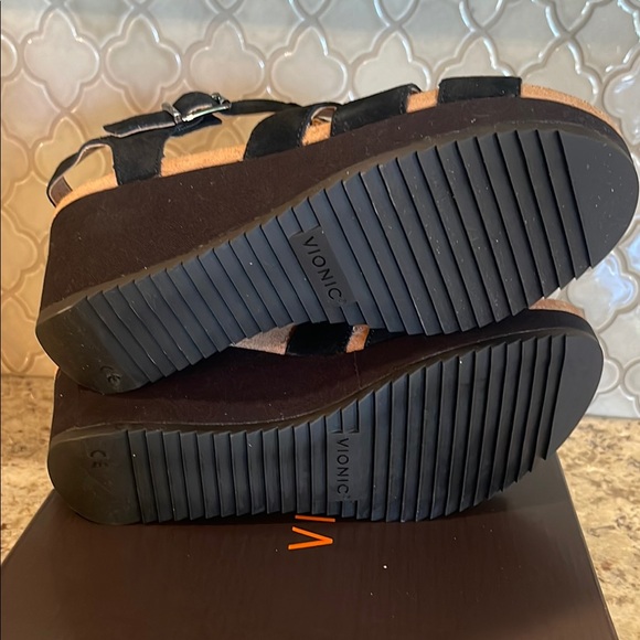 Vionic Black Wedge Sandals with Gladiator Straps - Picture 5 of 6
